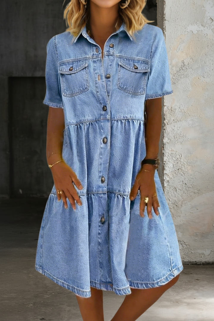 Sophia | Robe en Jean Élégante Décontractée
