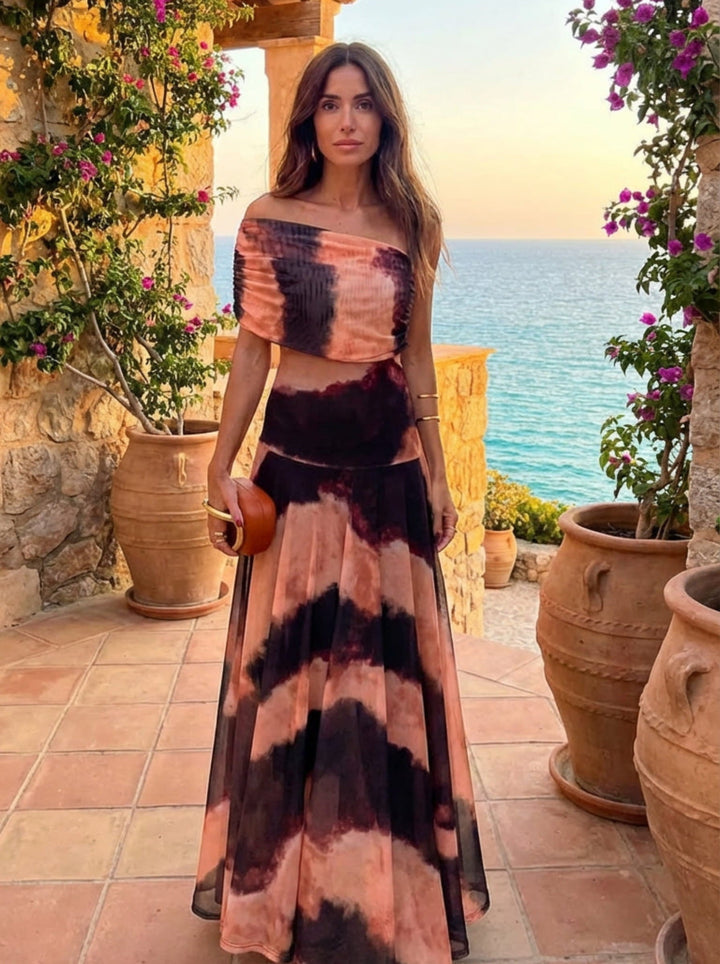 Sitas | Robe avec Imprimé Orange et Marron