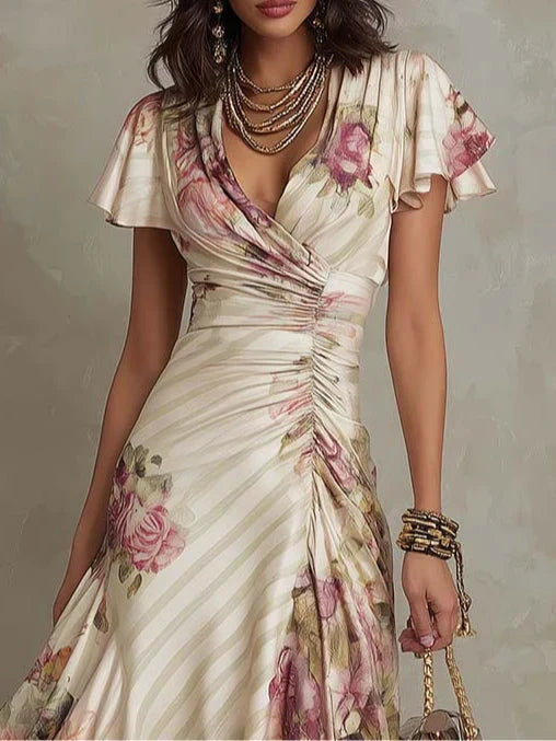 Alba | Robe Midi Rétro Motif Floral