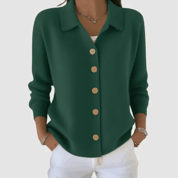 Riah | Cardigan Texturé à Col Chemise