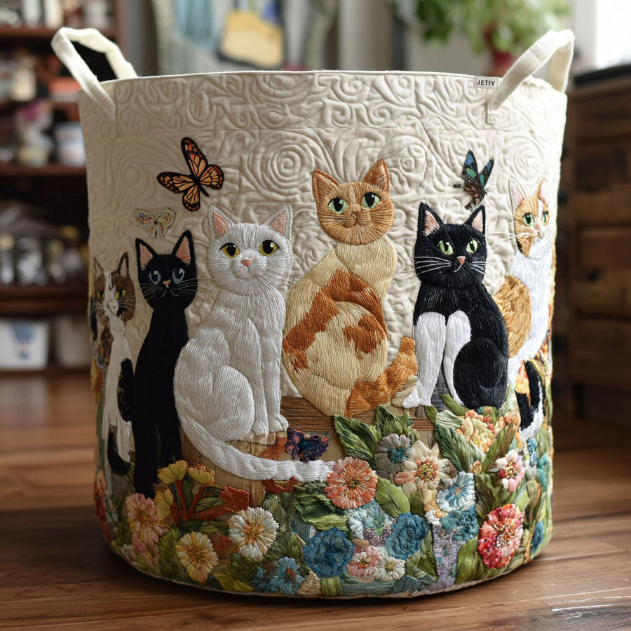 Chat de jardin | Panier à linge fait main