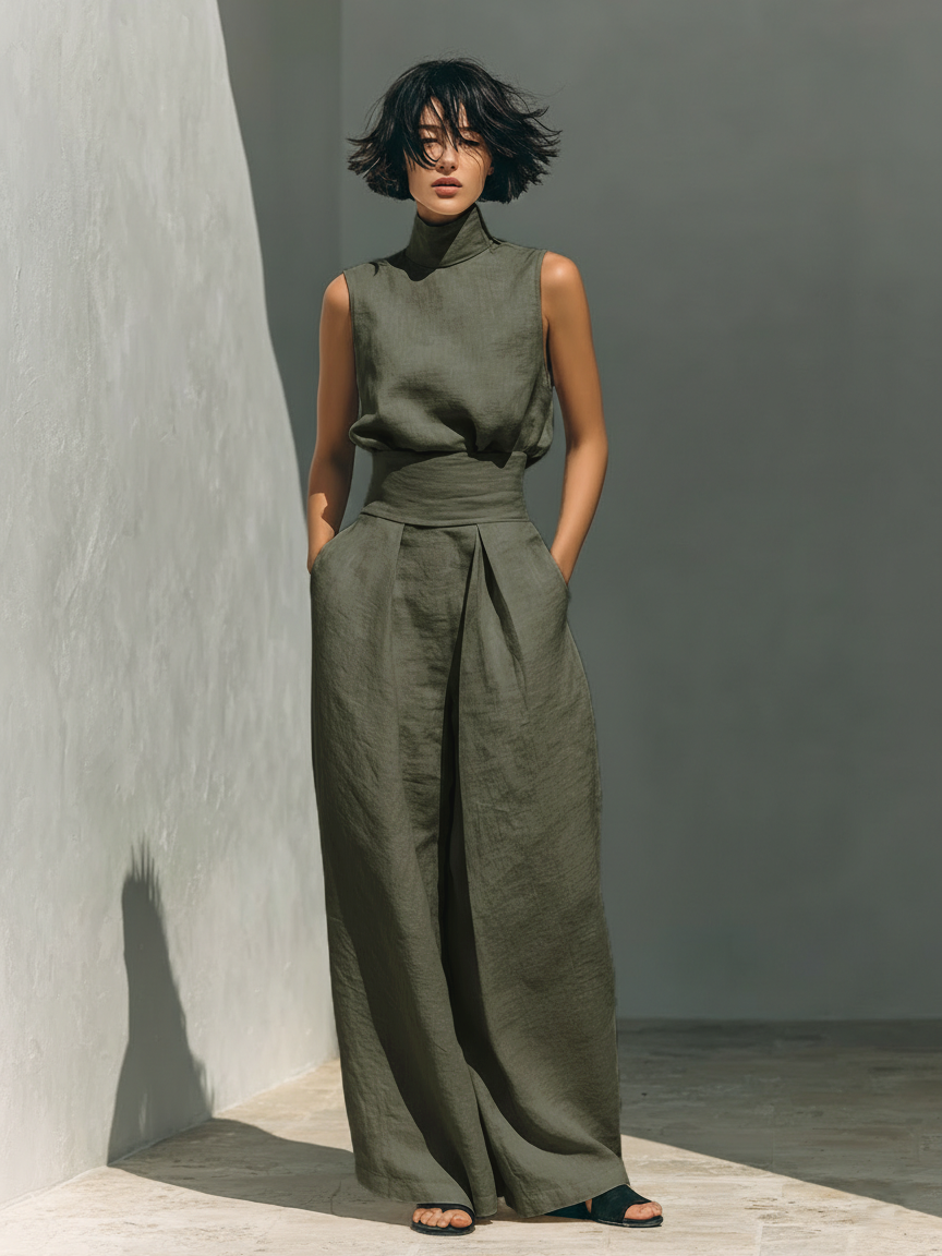 ZIRELLA | Ensemble minimaliste avec pantalons larges