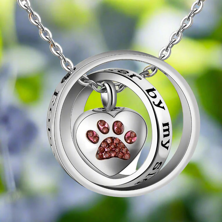 "Plus Jamais à Mes Côtés, Pour Toujours Dans Mon Cœur" – Collier Urne en Acier Inoxydable