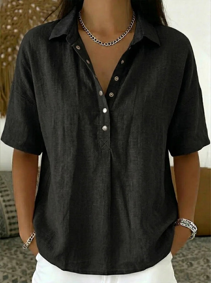 Laurence | Blouse Décontractée à Col Chemise