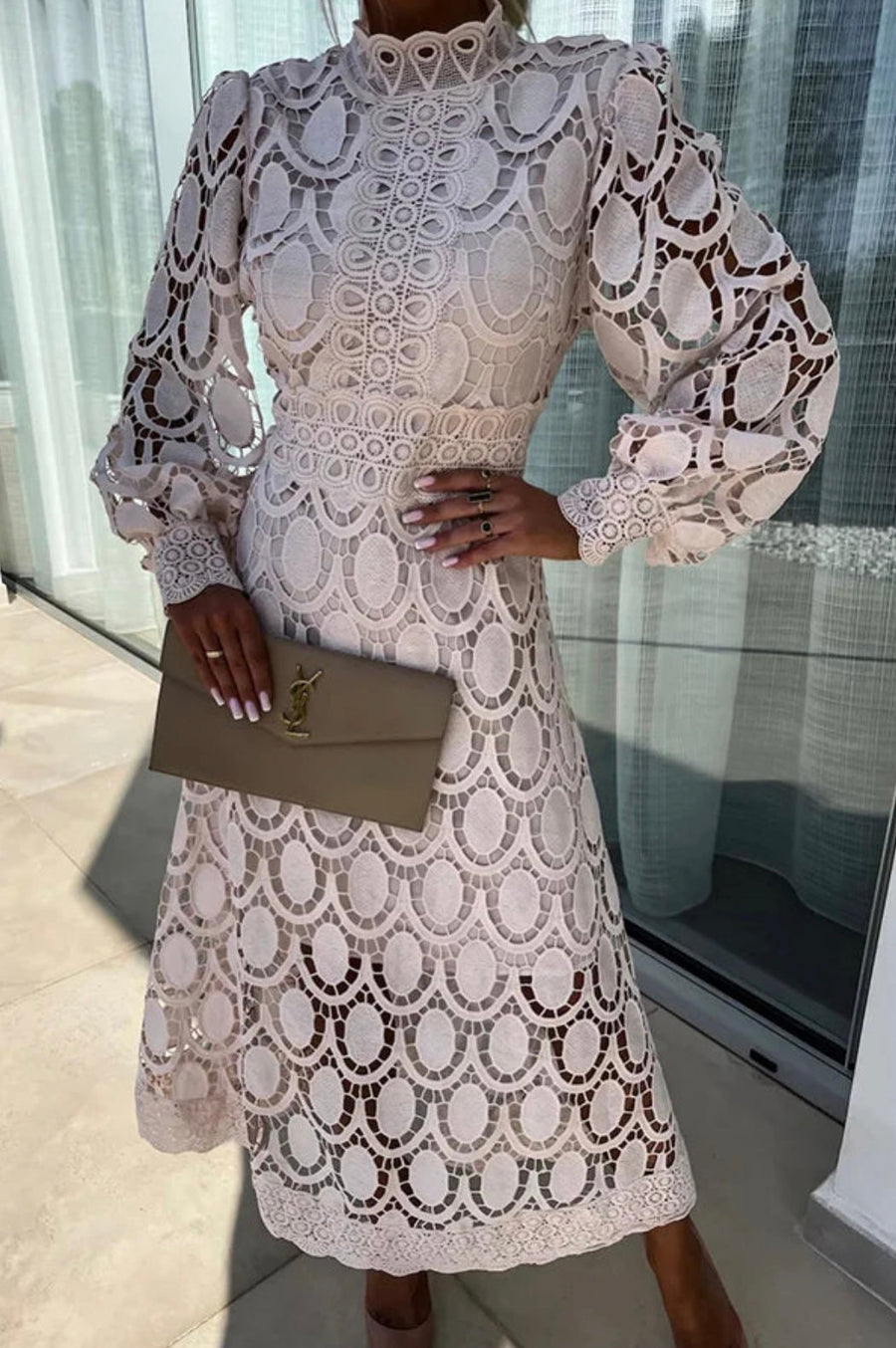 Eloah™ | Robe Midi en Dentelle Élégante