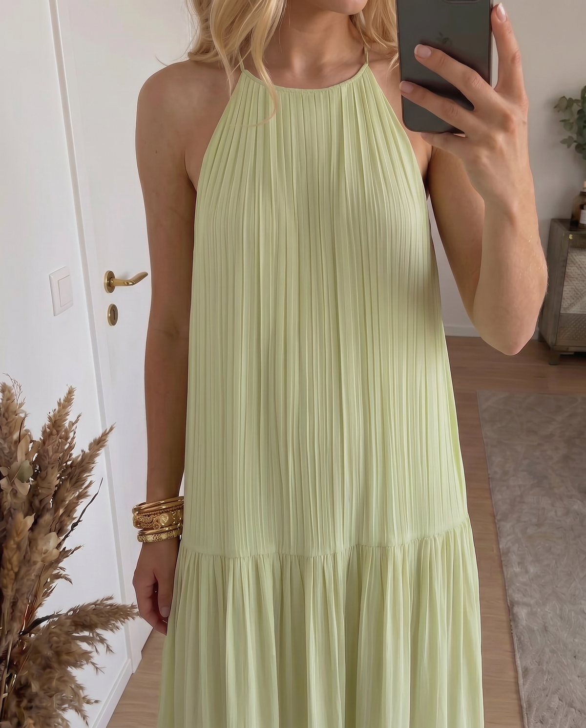 LIVIA | Robe Maxi Boho Pistache