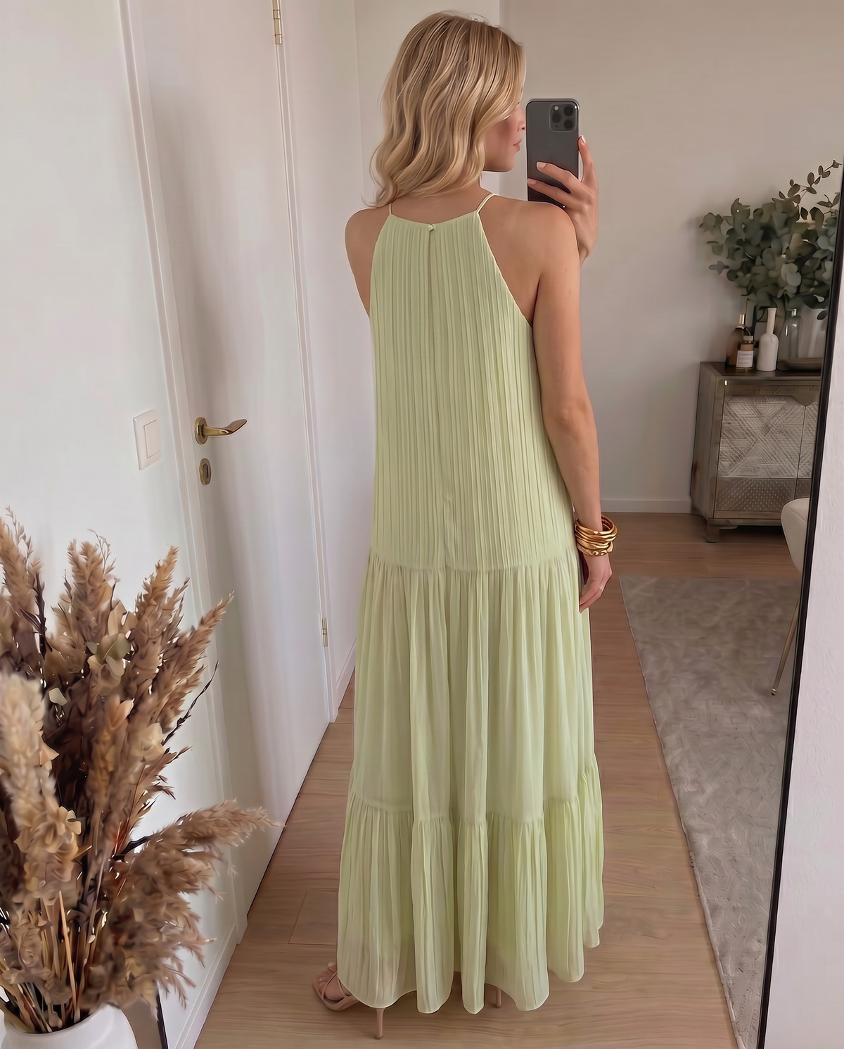 LIVIA | Robe Maxi Boho Pistache