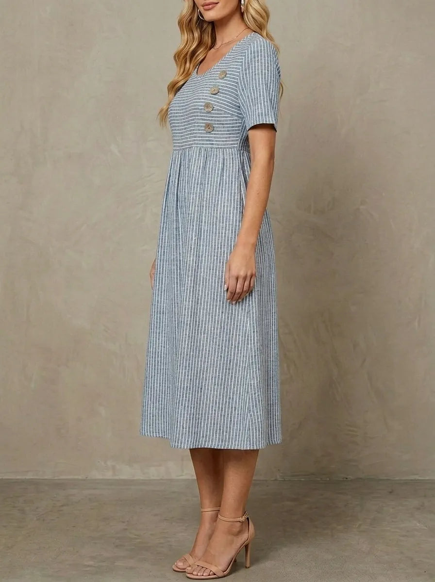 Robe Midi Rayée Riviera