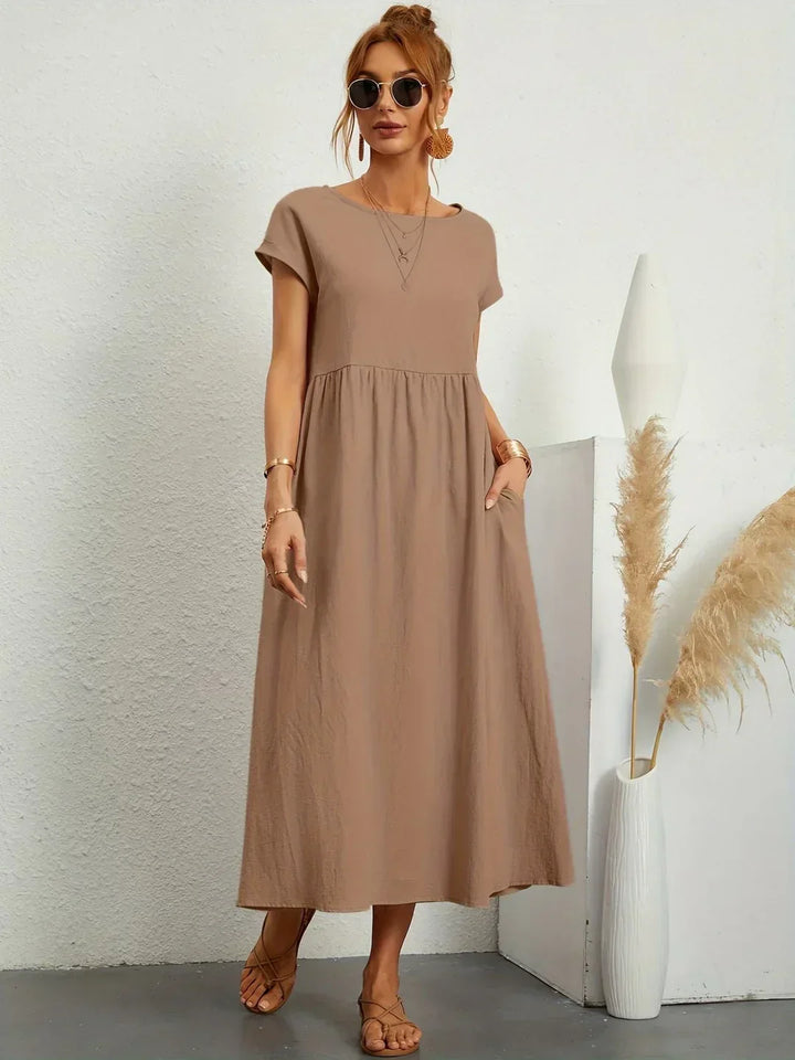 Gabrielle | Robe Midi Fluide Élégance Intemporelle