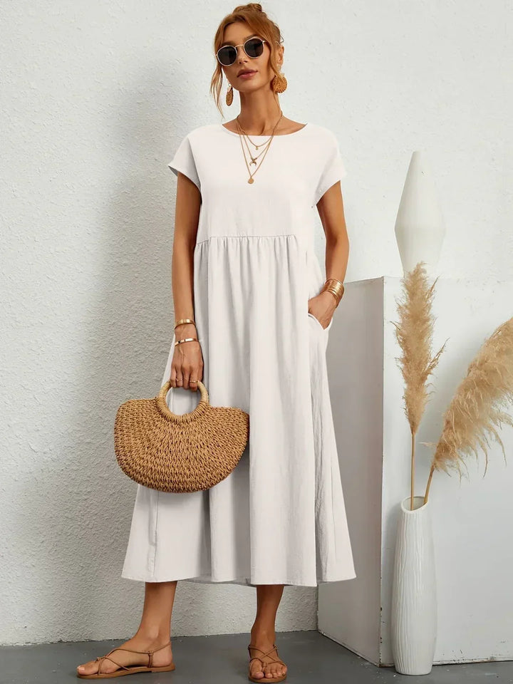 Gabrielle | Robe Midi Fluide Élégance Intemporelle