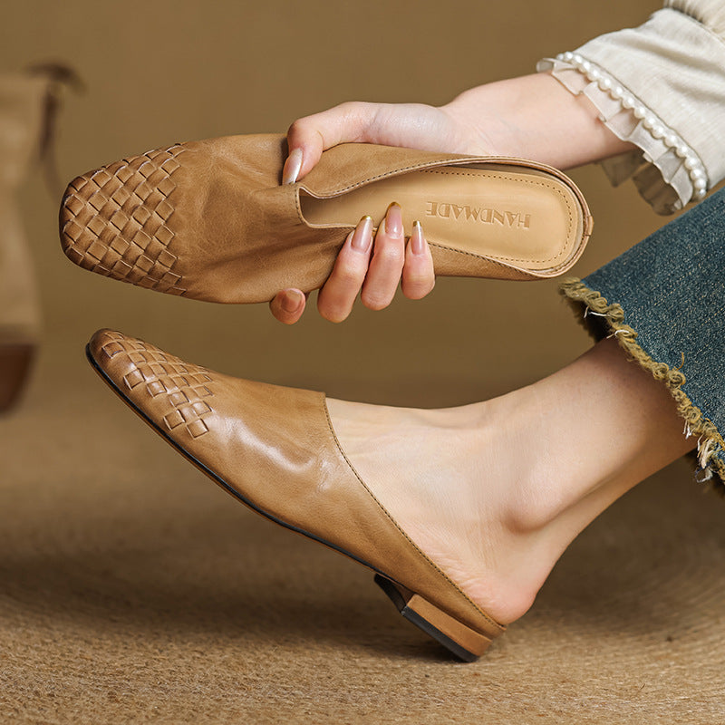Mules en Cuir Véritable