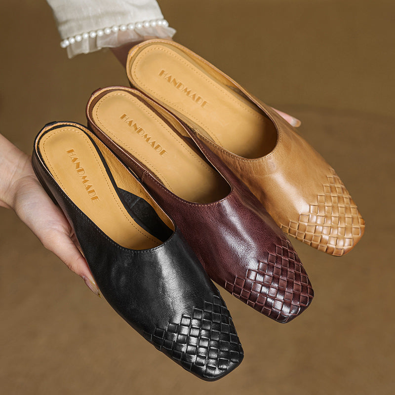 Mules en Cuir Véritable