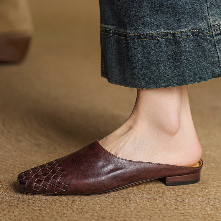 Mules en Cuir Véritable