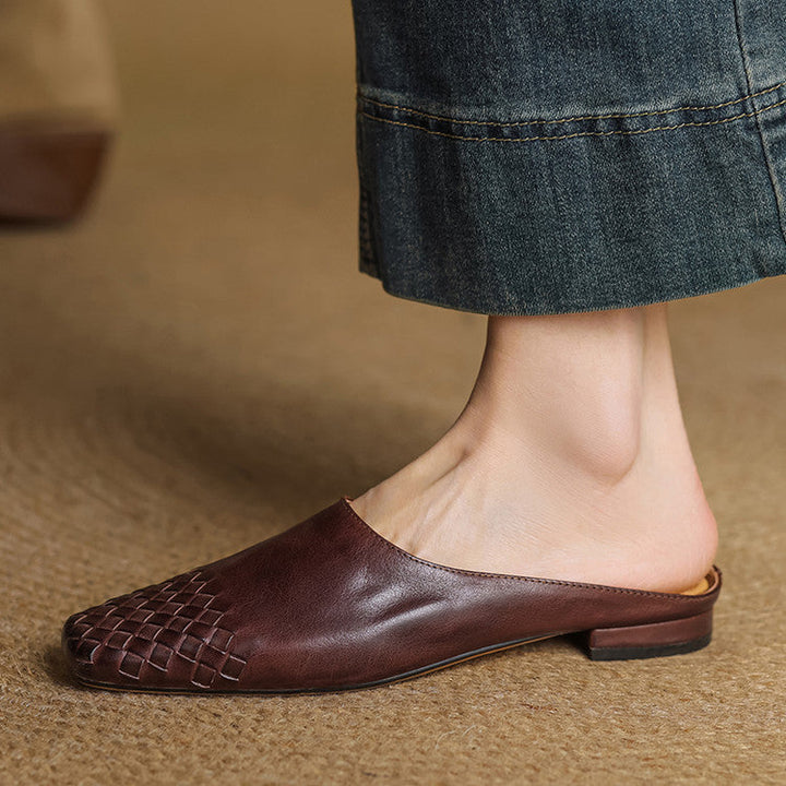 Mules en Cuir Véritable