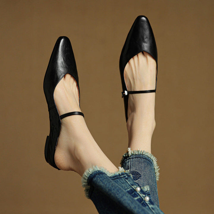 Mules en Cuir Véritable Vintage