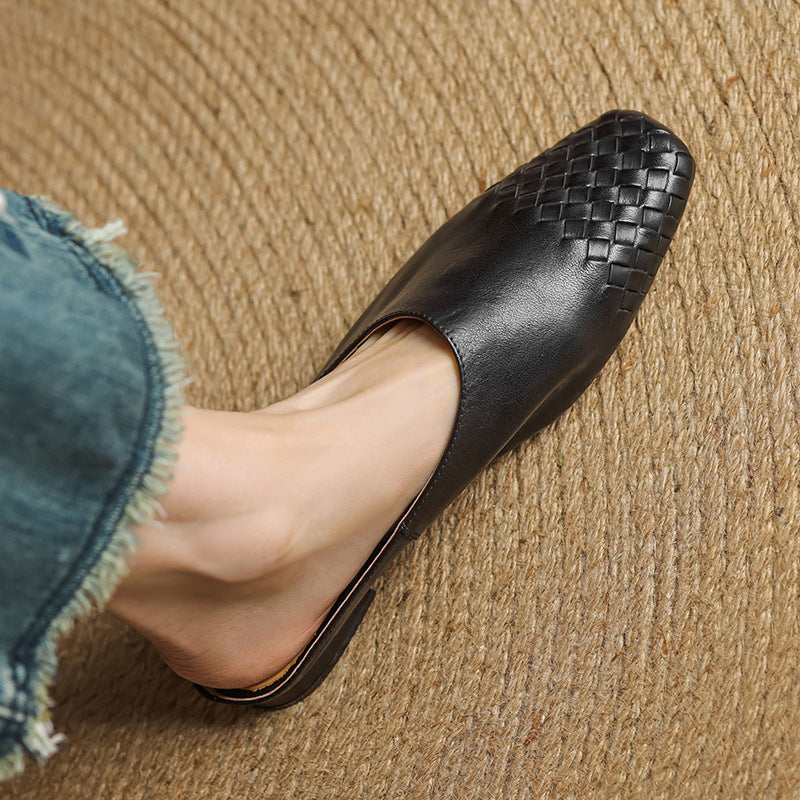 Mules en Cuir Véritable
