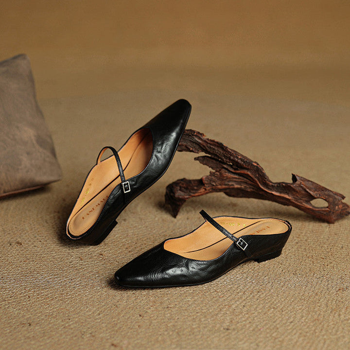 Mules en Cuir Véritable Vintage