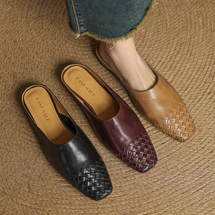 Mules en Cuir Véritable