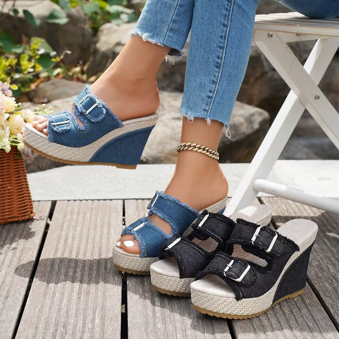 Atelier | Sandales à talon compensé Fray Edge
