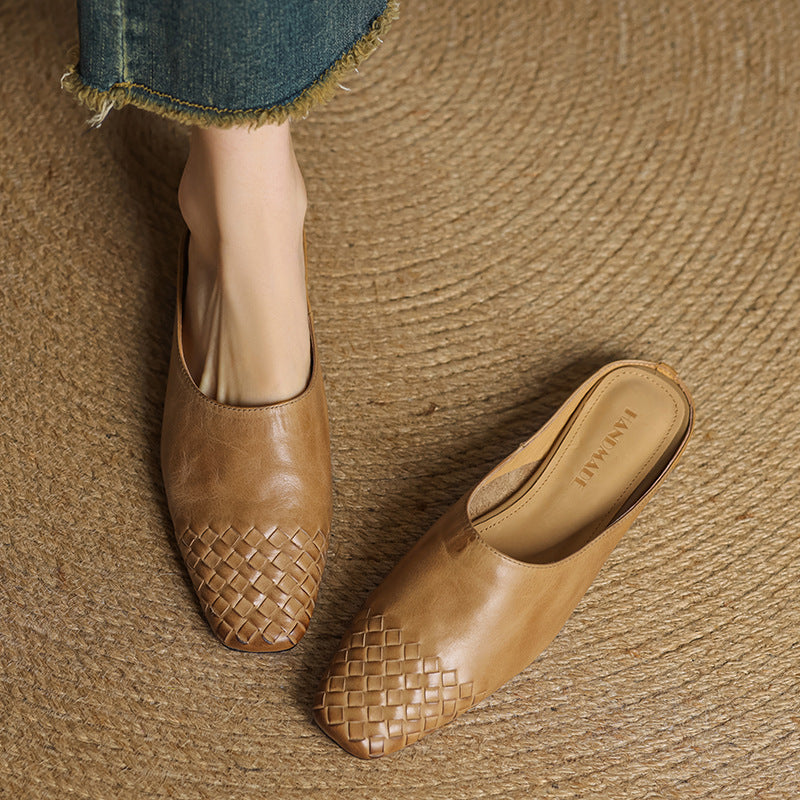 Mules en Cuir Véritable