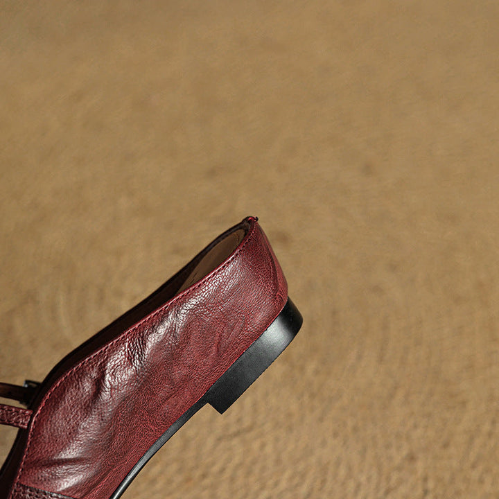 Mules en Cuir Véritable Vintage