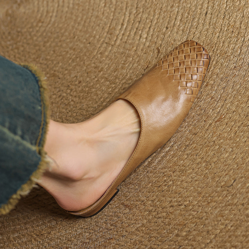 Mules en Cuir Véritable