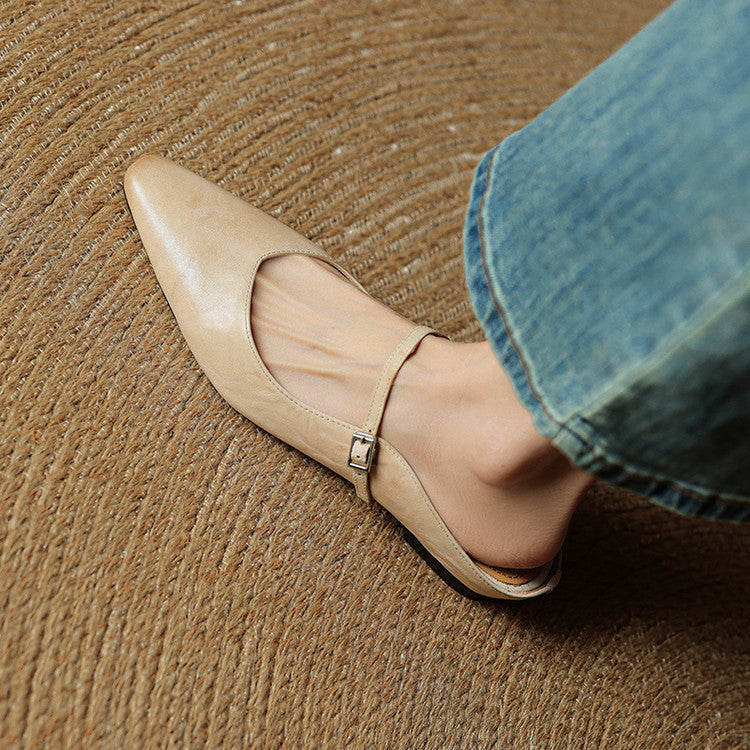 Mules en Cuir Véritable Vintage
