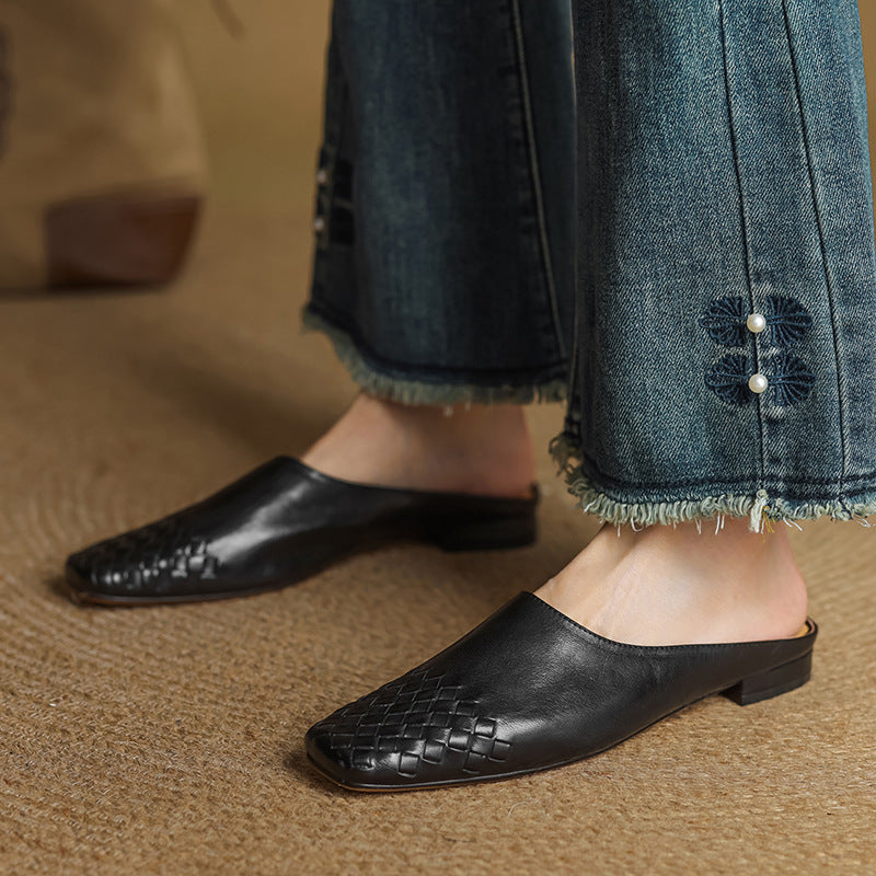 Mules en Cuir Véritable
