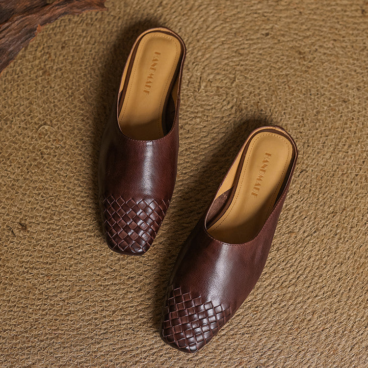 Mules en Cuir Véritable
