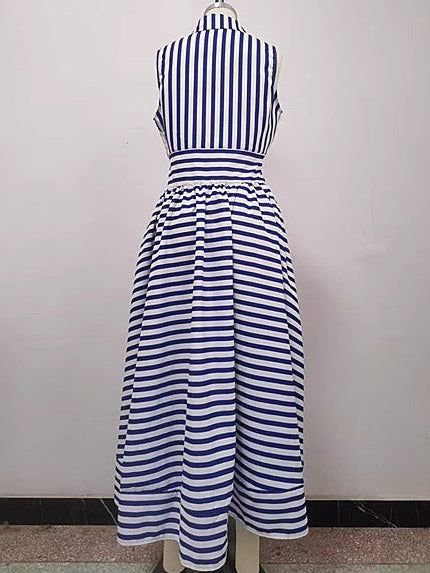 Robe Longue Rayée Élégante