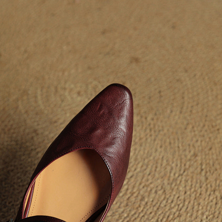 Mules en Cuir Véritable Vintage