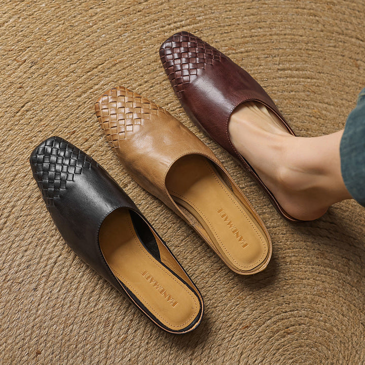 Mules en Cuir Véritable