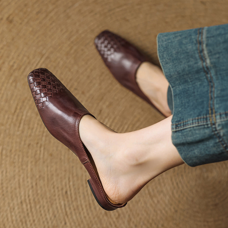 Mules en Cuir Véritable