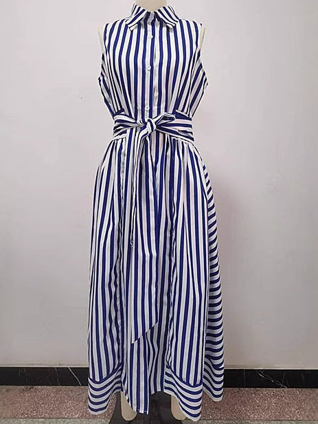 Robe Longue Rayée Élégante
