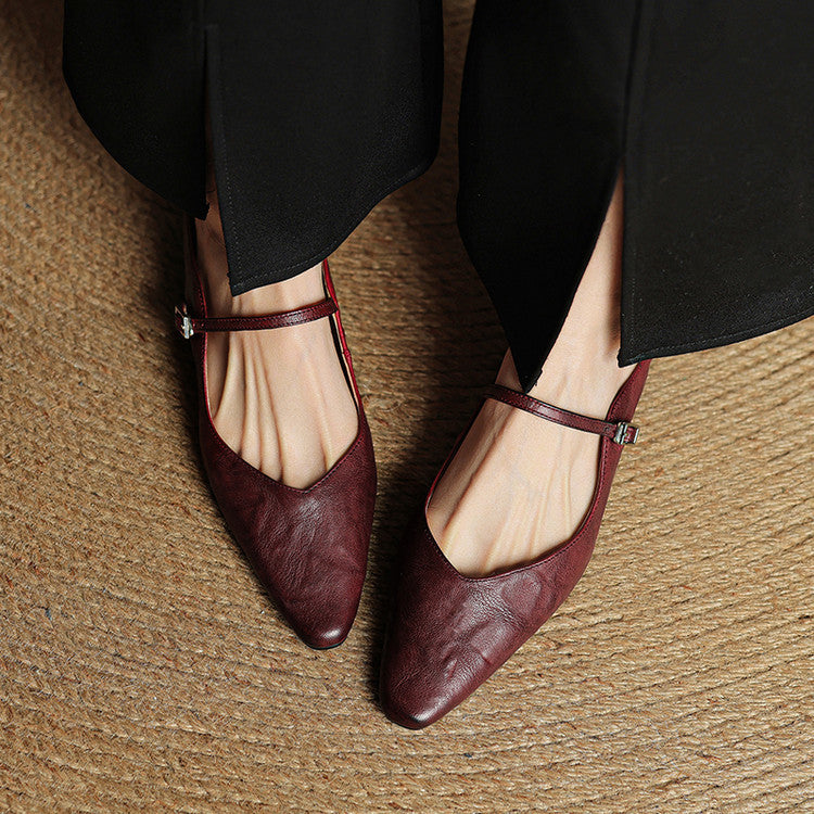 Mules en Cuir Véritable Vintage