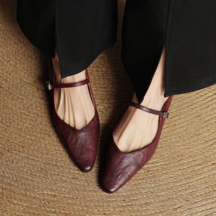Mules en Cuir Véritable Vintage