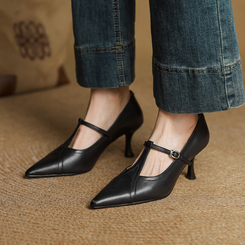 Escarpins en cuir Aveline à bride T