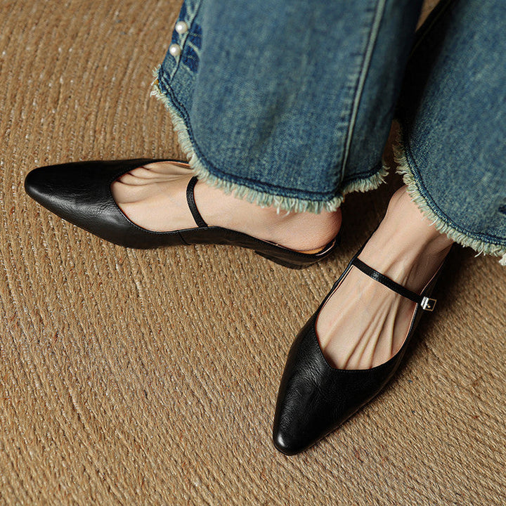 Mules en Cuir Véritable Vintage