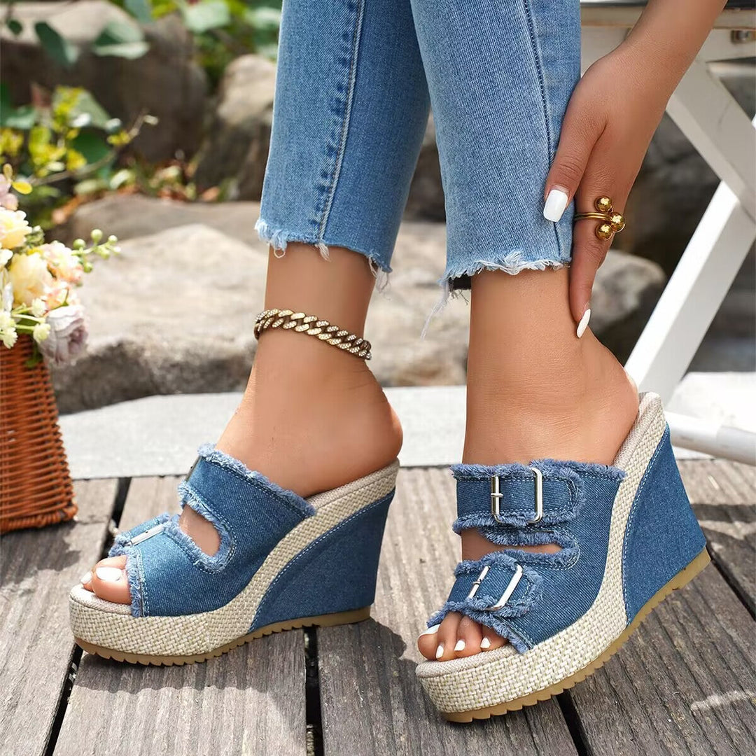 Atelier | Sandales à talon compensé Fray Edge