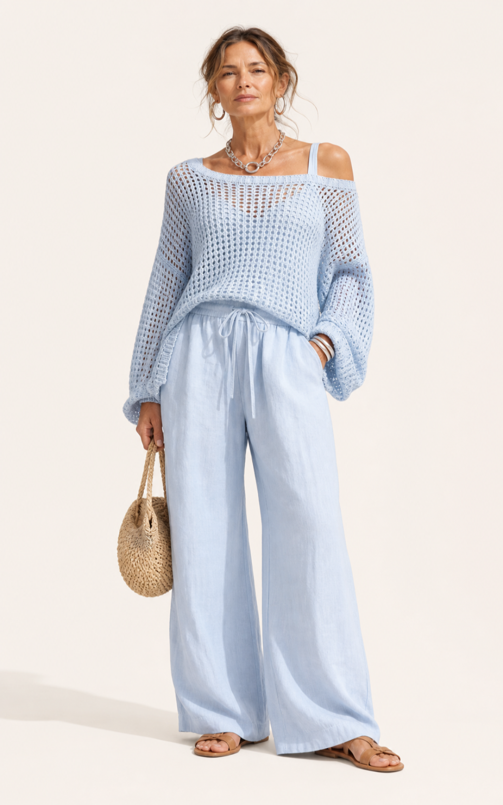 Ensemble Pantalon Deux Pièces Off-Shoulder