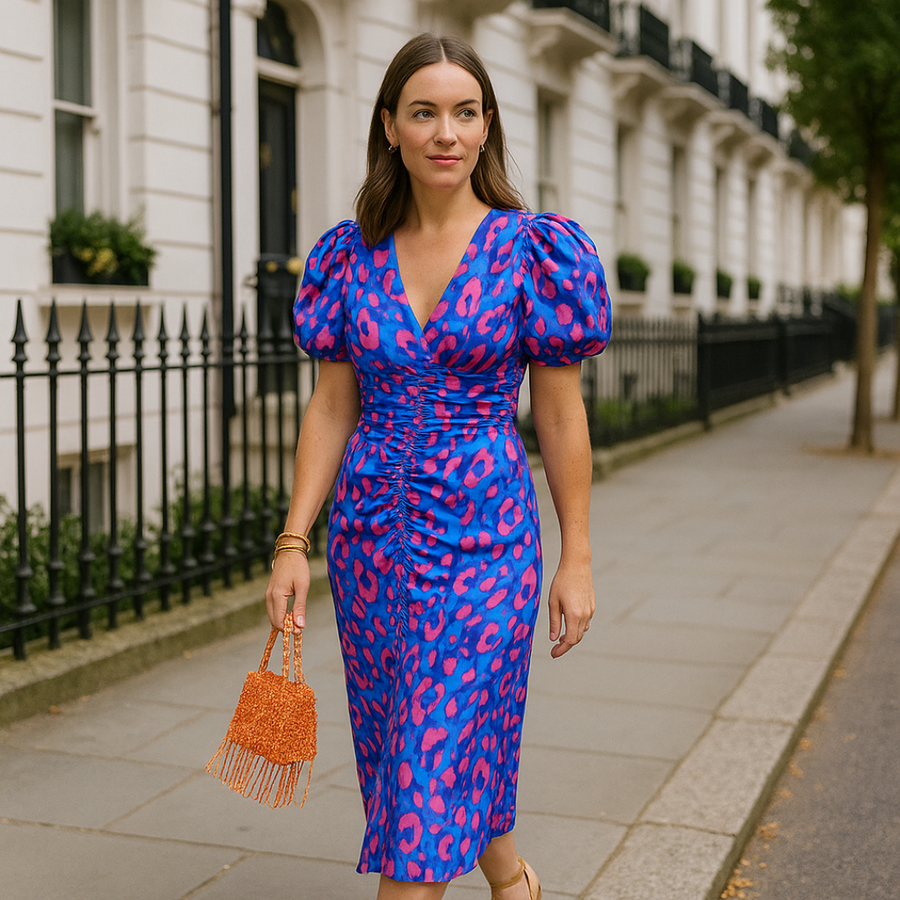 Oranit™ | Robe Colorée à Manches Plissées