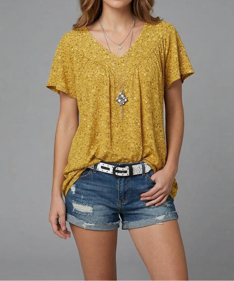 Trisha™ | T-shirt floral à col en V