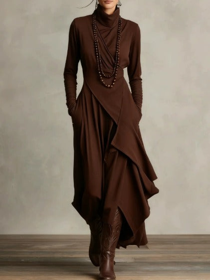 Natalia | Robe Maxi Tricot Asymétrique