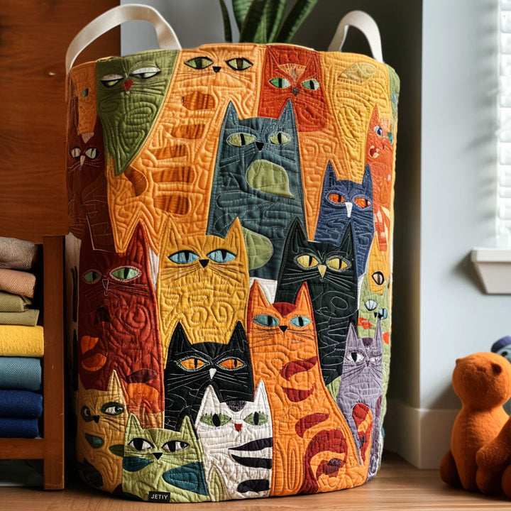 Panier à linge en design de chat fait main