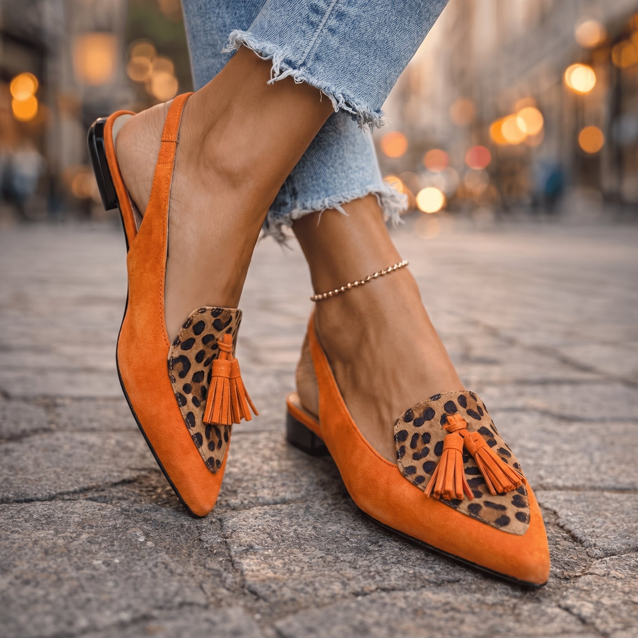 Eliza | Sandales avec des brides et des pompons