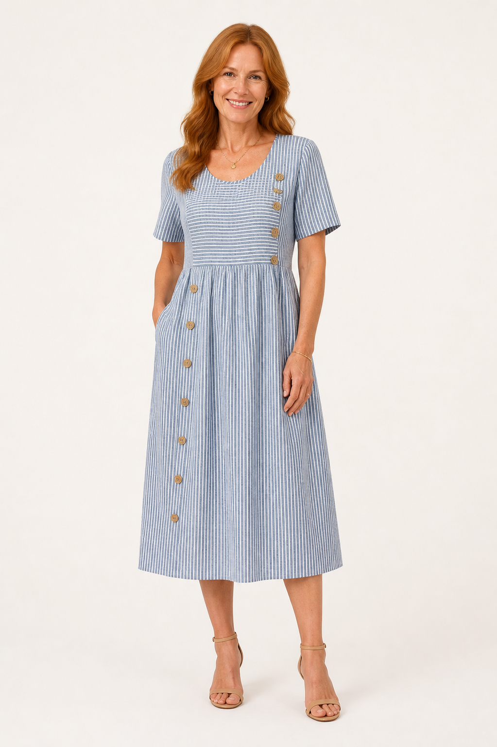 Robe Midi Rayée Riviera