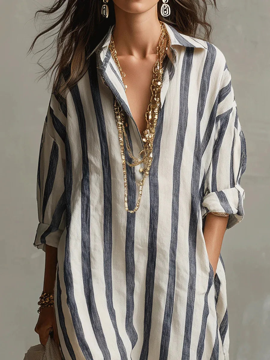 Amaris | Robe Chemise Longue en Lin