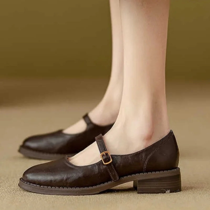 Mary Janes Classiques Confort en Cuir Véritable