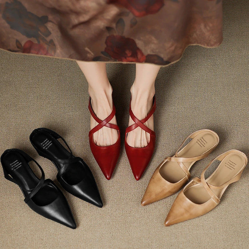 Aluna | Mules Élégantes à Brides Croisées