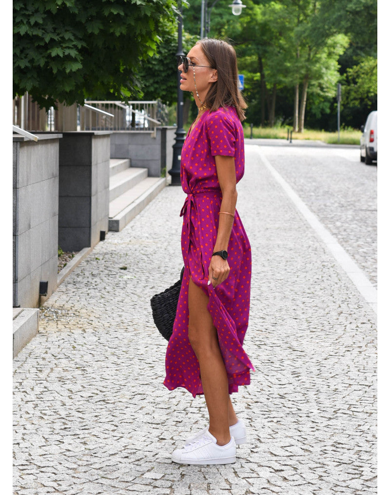 Talia™ | Robe Florale Élégante à Col V